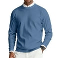 thumbnail image 2 of CharmCyan Men's Round Neck Long Sleeve Ribbed Knit Pullover Blue 2XL, 2 of 2