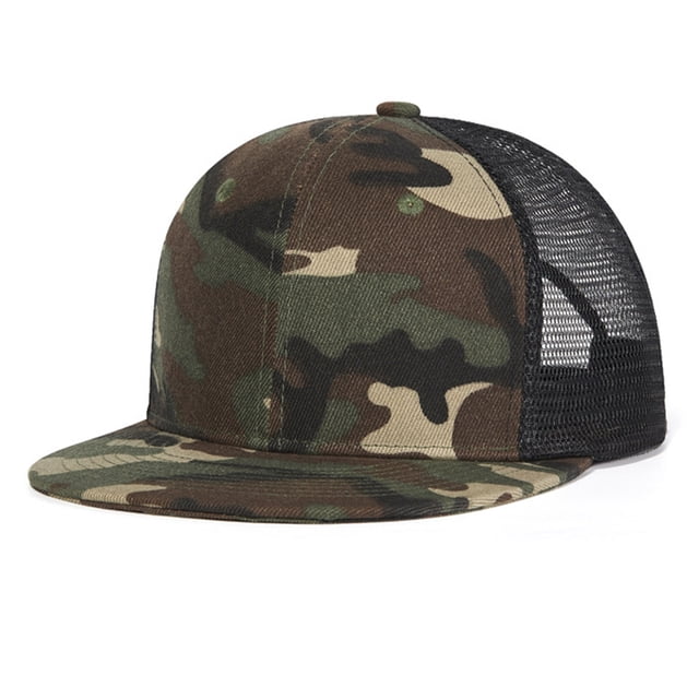 Sombrero de malla transpirable para hombre, sombrero de malla con borde plano