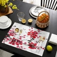 thumbnail image 4 of Set Plum Blossom On White Background Table Mat For Dining Table Kitchen Accessories Linens Placemat Tea Coaster Pads, 4 of 5