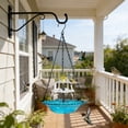 thumbnail image 6 of 2-Tier Cascading Solar Hanging Bird Bath Fountain, 18" Blue Glass Tray with Chains, 2-in-1 Feeder, 6 of 9