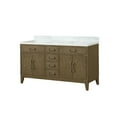thumbnail image 4 of Harbor 60 in W x 22 in D Grey Oak Double Bath Vanity and Carrara Marble Top, 4 of 5