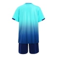 thumbnail image 2 of Runhomal Kids Football Kit Home Jersey Tracksuit Sport Short Set Training Beach Suit Soccer T-shirt Sky Blue M, 2 of 8