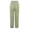 thumbnail image 5 of Womens Travel Pants Plus Size Cotton And Linen Pants Elastic High Waist Wide Leg Loose Trousers With Pockets Solid Color Casual Summer Pants 4Xl Pants For Women, 5 of 5