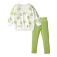 thumbnail image 2 of Girls' Sleepwear Agkizg 2-Piece Girls' Pajama Sets,Kids Nightwear Loungewear Clothes Set,Printed Round Neck Cotton Long Sleeve Tops with Elastic Waist Pants Two Piece Set, 2 of 5