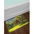 thumbnail image 2 of Tiki Bar Bath Mat, Tiki Hut in Dreamy Fantasy Forest Tropical Island Wildlife Greenery Art, Non-Slip Plush Mat Bathroom Kitchen Laundry Room Decor, 29.5 X 17.5 Inches, Green Blue Brown, Ambesonne, 2 of 2