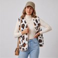 thumbnail image 6 of Womens Casual Sleeveless Vest Leopard Print Button Down Loose Fit Fall Winter Daily Layering Outerwear, S, 6 of 8