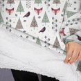 thumbnail image 3 of Oversized Wearable Blanket Hoodie,Christmas Forest Pattern Sherpa Blanket Hoodie with Super Pockets,Super Warm Fuzzy Pullover for Women & Men, 3 of 6