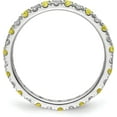 thumbnail image 2 of Avariah Diamonds Solid 14K White Gold Lab Grown Dia VS/SI GH & Cr Yellow Sapp Eternity B - 2" - Ring Size 6.5-2.0gm, 2 of 8