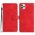 thumbnail image 1 of SaniMore Case for iPhone 13 Pro Max 6.7" 2021, [Card Slots + Cash Pocket + Removeable Wrist Strap] PU Leather Embossed Flower Flip Kickstand 360° All-around Protective Wallet Shell, Red, 1 of 10