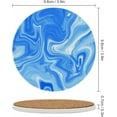 thumbnail image 2 of GZHJMY Round Drink Coasters, 6 Pcs Decorative Blue White Marble Texture Absorbent Ceramic Coffee Coasters for Drinks with Cork Base Housewarming Gift for Home Decor, 2 of 5