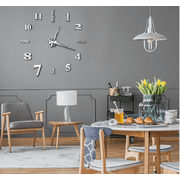 FAGINEY Modern Large DIY Wall Clock 3D Black Number Sticker Fashionable Wall Clock Home Office Decor