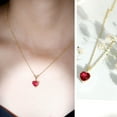 thumbnail image 3 of Rosec Jewels Certified Lab Grown Ruby Heart Pendant Necklace (2 Carat, 8mm, AAAA Quality) - with Chain - Ready to Gift for Women, 18K Yellow Gold, 3 of 6