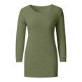 thumbnail image 5 of Women's Plush Fleece Pullover Sweater, Loose Fit Crewneck Long Sleeve Fuzzy Top, Soft Cozy Casual Sweatshirt for Fall Winter Daily Wear Green, 5 of 6