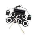 thumbnail image 1 of Tambor electrónico con 7 almohadillas, instrumento musical eléctrico, juego de batería de mesa, tambor de mano para niños y niñas, regalo profesional para niños, 1 of 8