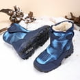 thumbnail image 4 of BOBOGOJP Boys Girls Toddler Snow Boots Waterproof Slip Resistant Outdoor Winter Shoes(Toddler/Little Kids/Big Kids) Navy for Size 3, 4 of 8