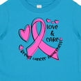 thumbnail image 4 of Inktastic Love, Care, Cure Breast Cancer Awareness Pink Ribbon Boys or Girls Baby T-Shirt, 4 of 5