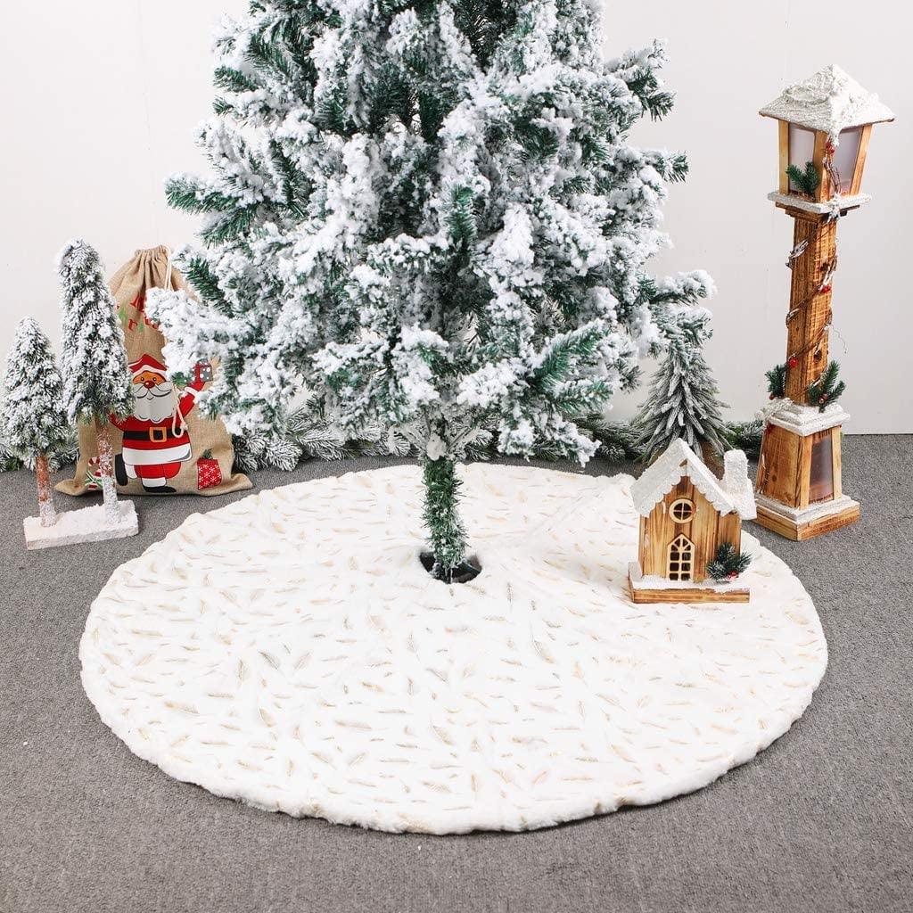 White And Gold Christmas Tree Skirt 