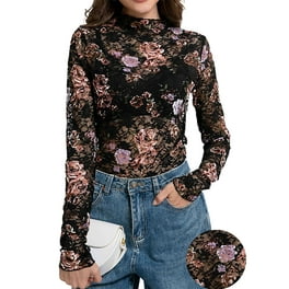 トップス mame Embroidery Silk Collar Tops Silk Cupra Floral Embroidery
