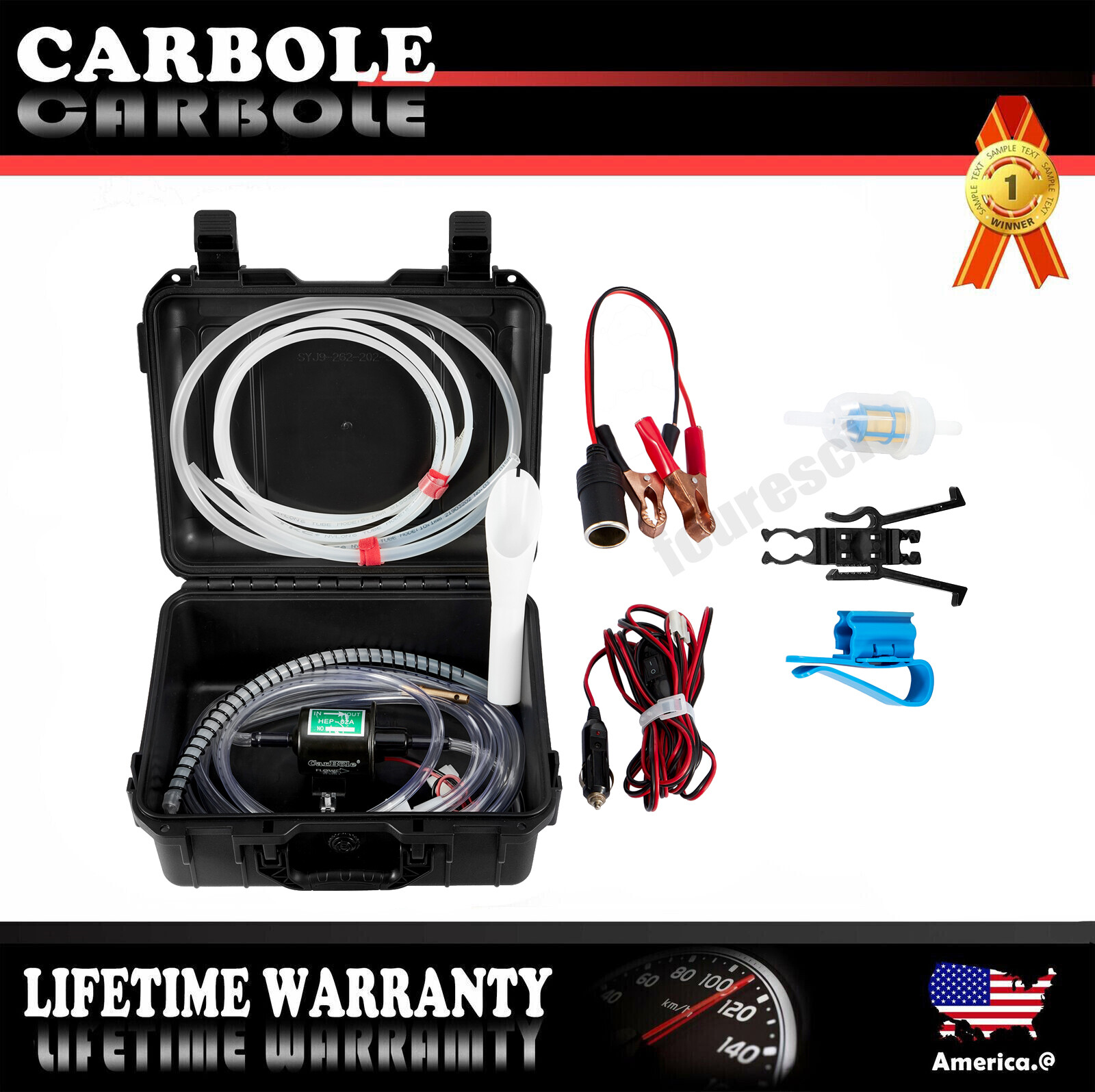 Truck UTV RV 12V Fuel Transfer Pump GasTapper Standard Siphon 5-9 PSI 30 GPH Gas