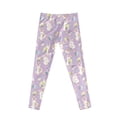 thumbnail image 7 of COEQINE Girls Yoga Leggings High Waist Sport Cute Yoga Pants Buttery Soft Stretch Running Leggings for 12-13 Years Kids Girls for Easter Day, Easter Bunny Dot Egg Purple, 7 of 7