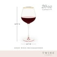 thumbnail image 4 of Twine Rose Red Wine Glasses for Birthday, Holiday Gifts, 20oz Set of 2, 4 of 7