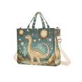 thumbnail image 7 of FORMRS Womens Corduroy Tote Bag Crossbody Shoulder Handbag with Pocket, Dinosaur with Stars, 7 of 7