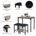 thumbnail image 6 of Costway 3 PCS Counter Height Dining Set Faux Marble Table 2 Chairs Kitchen Bar Brown, 6 of 12