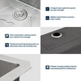 thumbnail image 3 of Logmey Stainless Steel Undermount Workstation Kitchen Sink 45x19 Inch Extended Length Single Bowl Sink, 3 of 7