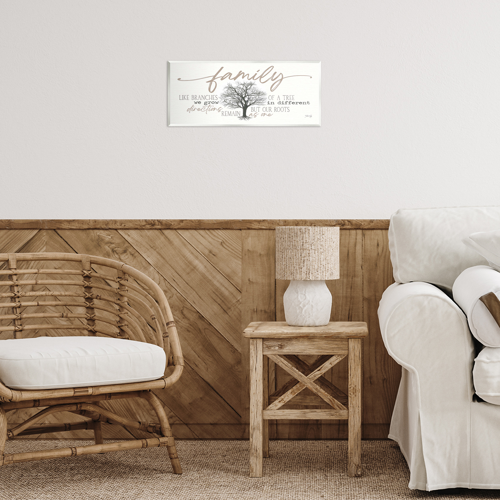 Stupell Industries Family Like a Tree Sentiment Text & Numbers Painting Unframed Art Print Wall Art, 17 x 7
