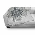 thumbnail image 3 of Lotus Soft Flannel Fleece Throw Blanket, Mandala Style Yoga Culture Bohemian Image, Cozy Plush for Indoor and Outdoor Use, 50" x 60", Dark Petrol Blue White, by Ambesonne, 3 of 6