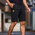 thumbnail image 3 of EOYWHK Mens Drawstring Shorts with Pockets Drawstring Mens Elastic Waist Shorts Soft Lightweight Breathable Active Shorts for Men Black, Size L, 3 of 8