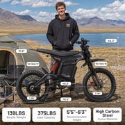 BIBUFF GT600 Electric Dirt Bike for Adults, 7500W Peak Motor 55MPH, 72V 30Ah Battery 80+ Miles Range, Full Suspension Hydraulic Brakes, 19/17 Tires, Off-Road e-Motorcycle UL2849