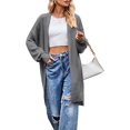 thumbnail image 2 of Women'S Long Cardigan Sweaters Open Front Oversized Duster for Women Gray S, 2 of 10