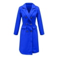 thumbnail image 5 of Women Winter Clothes Fall Winter Wool Coats for Women Double Breasted Long Trench Coat, 5 of 6