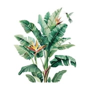 Wall Stickers Green Plants Self-adhesive Large Decals Art Mural Vinyl Peel and Stick Living Room Bedroom Dining Room Office Decor 25.9"x35.4"