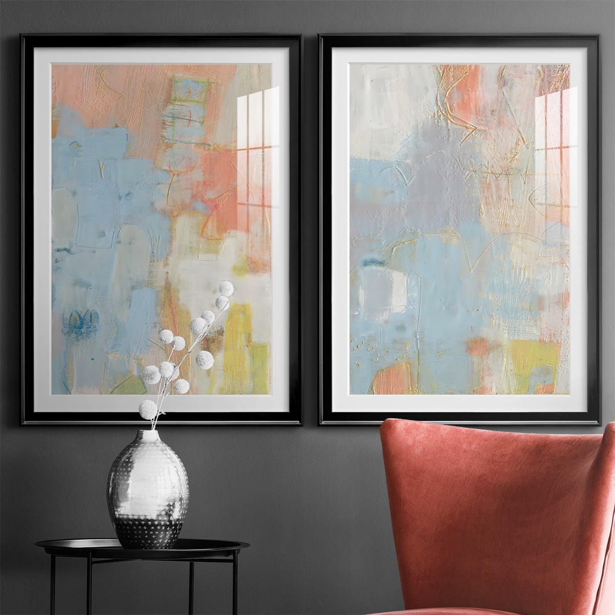 Wexford Home Cully I Premium Framed Print, 26.5" x 36.5" - Ready to Hang, Black (Set of 2)