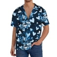 thumbnail image 3 of Fotbe Ice Blue Heart print Short Sleeve Button Down Shirts for Men Casual Summer Beach Wrinkle Free Shirt-Medium, 3 of 7