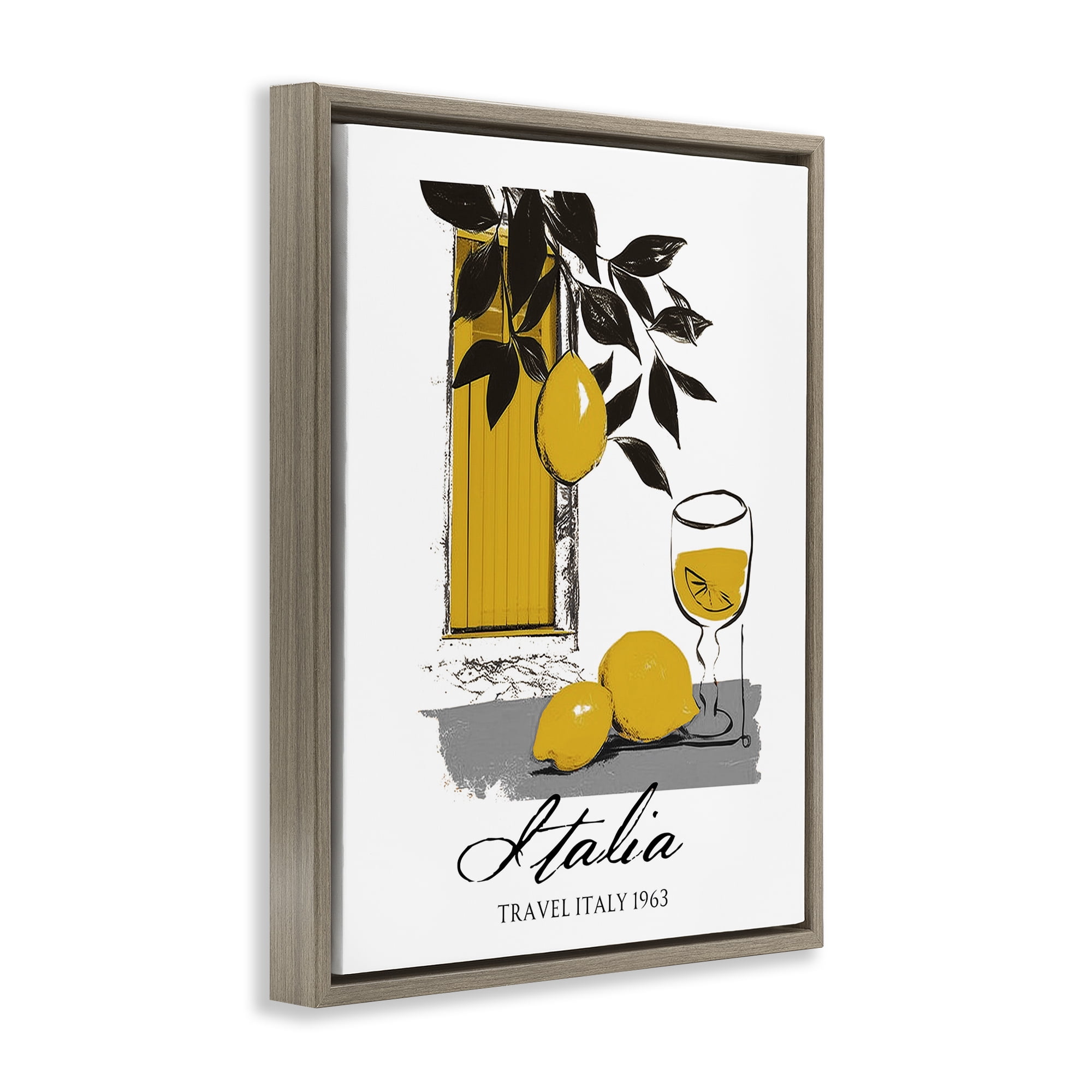 Stupell Industries Travel Italia Lemons Brown Framed Floater Canvas Wall Art, design by Annabelle Hall