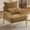 Khaki, variant on UBesGoo Modern Accent Chair, Chenille Armchair with Solid Wood Frame and Jute Rope Armrests, Comfy Single Reading Sofa with Pillow, Off White