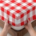 thumbnail image 3 of Twin XL Size Fitted Sheet Set - Red White Plaid 2 Piece Bedding Sets 16" Deep Pocket Fitted Sheet with 1 Pillowcases, Modern Farmhouse Buffalo Check Gingham Brushed Microfiber Hotel Luxury Bed Sheets, 3 of 9