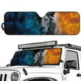 thumbnail image 2 of Uorisanigo Windshield Sun Shade for Jeep Wrangler JL/JLU 2018-2024 & Jeep Gladiator JT 2020-2024 Foldable Cool Lion Print Front Sunshade, Blocks UV Rays and Heat Keep Vehicle Cooler, 2 of 7