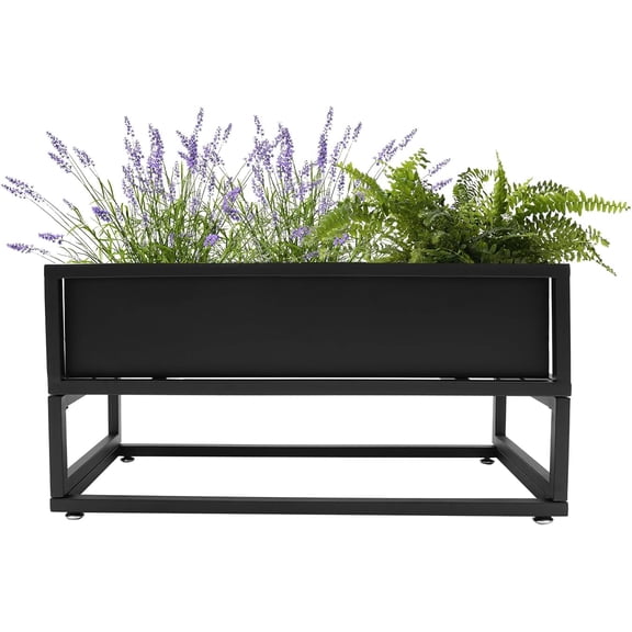 Raised Garden Bed with Legs, Tall Rectangular Planter with Drainage Hole Outdoors/Indoors, for Backyard, Patio, Balcony, Elevated Planter Box, 29x12in