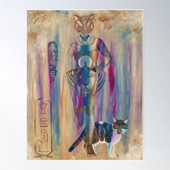 Bastet Poster Wall Art, Modern Wall Decor For Living Room Bedroom, 12x18 UNFRAMED