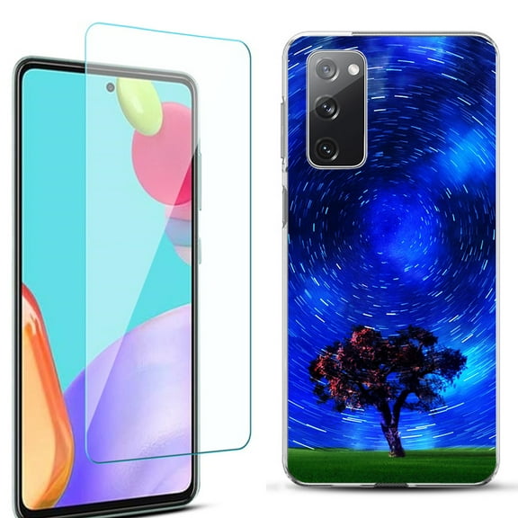 Slim-Fit Protective Phone Case for Samsung Galaxy S20 FE 5G Fan Edition, with Tempered Glass Screen Protector, by OneToughShield ® - Star Trails Tree