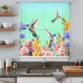 thumbnail image 5 of Teal Green Hummingbirds Sheer Curtains 45 Inches Long, Spring Flowers Plant Light Filering Curtains, Breathable Simi Curtain Privacy Drapes for Kitchen Bathroom Lightweight Small Window Treatment, 5 of 9
