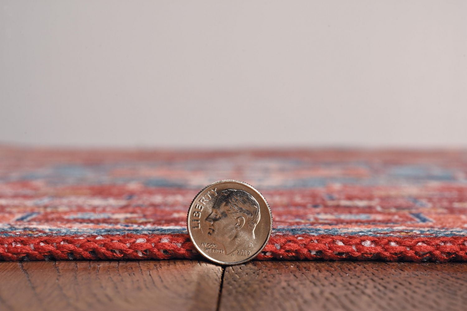 Carter 5' x 7' Washable Area Rug, Rust and Ivory