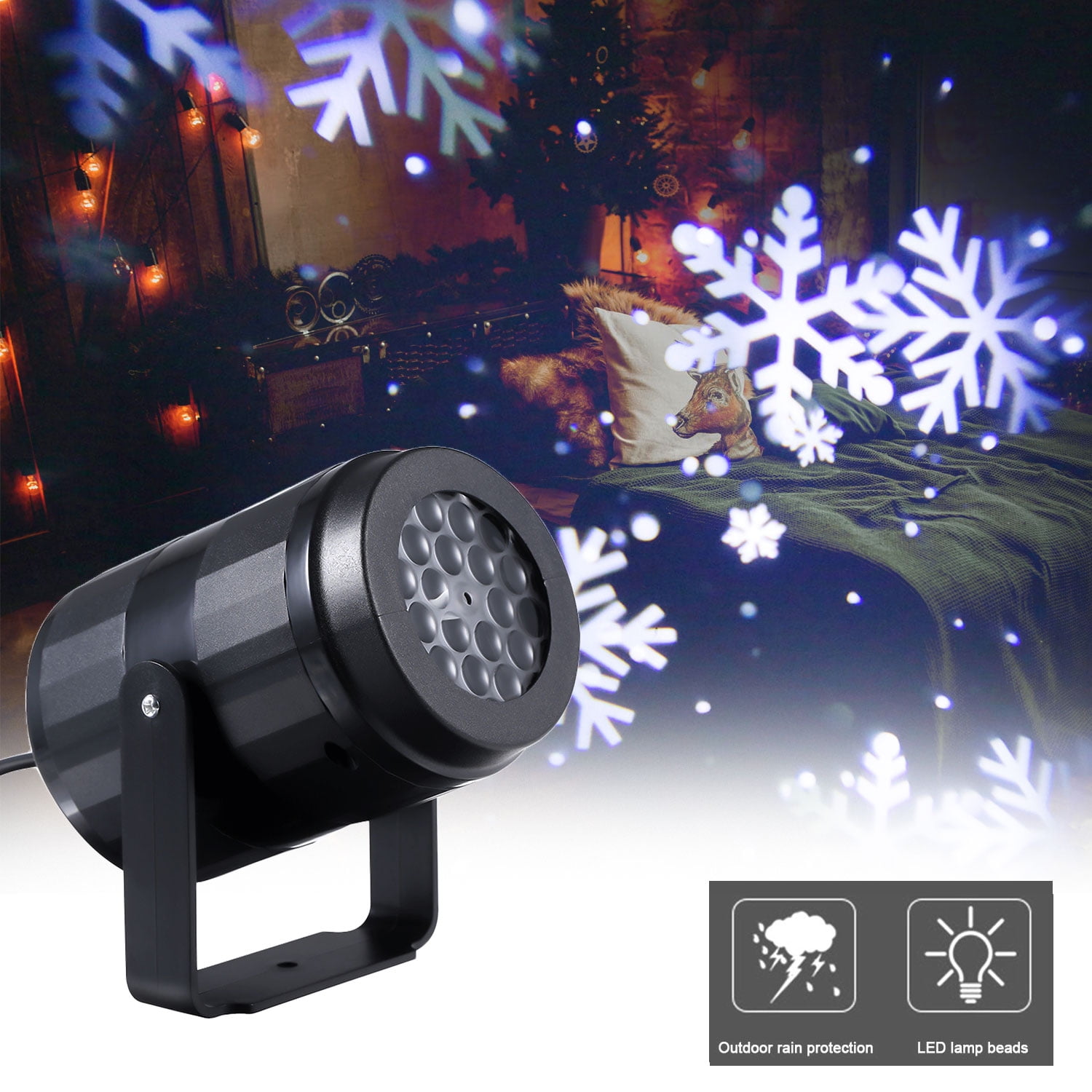 12Pattern Outdoor LED Moving Laser Projector Light Landscape Garden Xmas Lamp US 