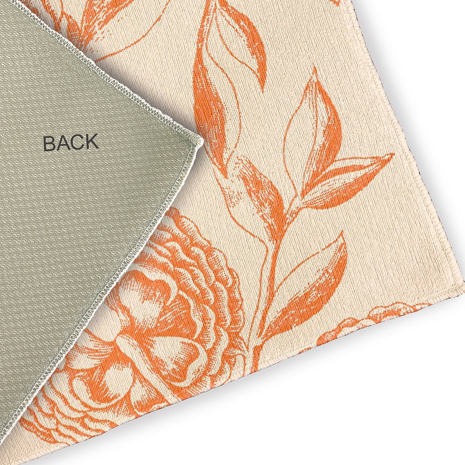Simply Daisy 5' x 7' Orange Antique Flowers Spring Chenille Indoor/Outdoor Rug