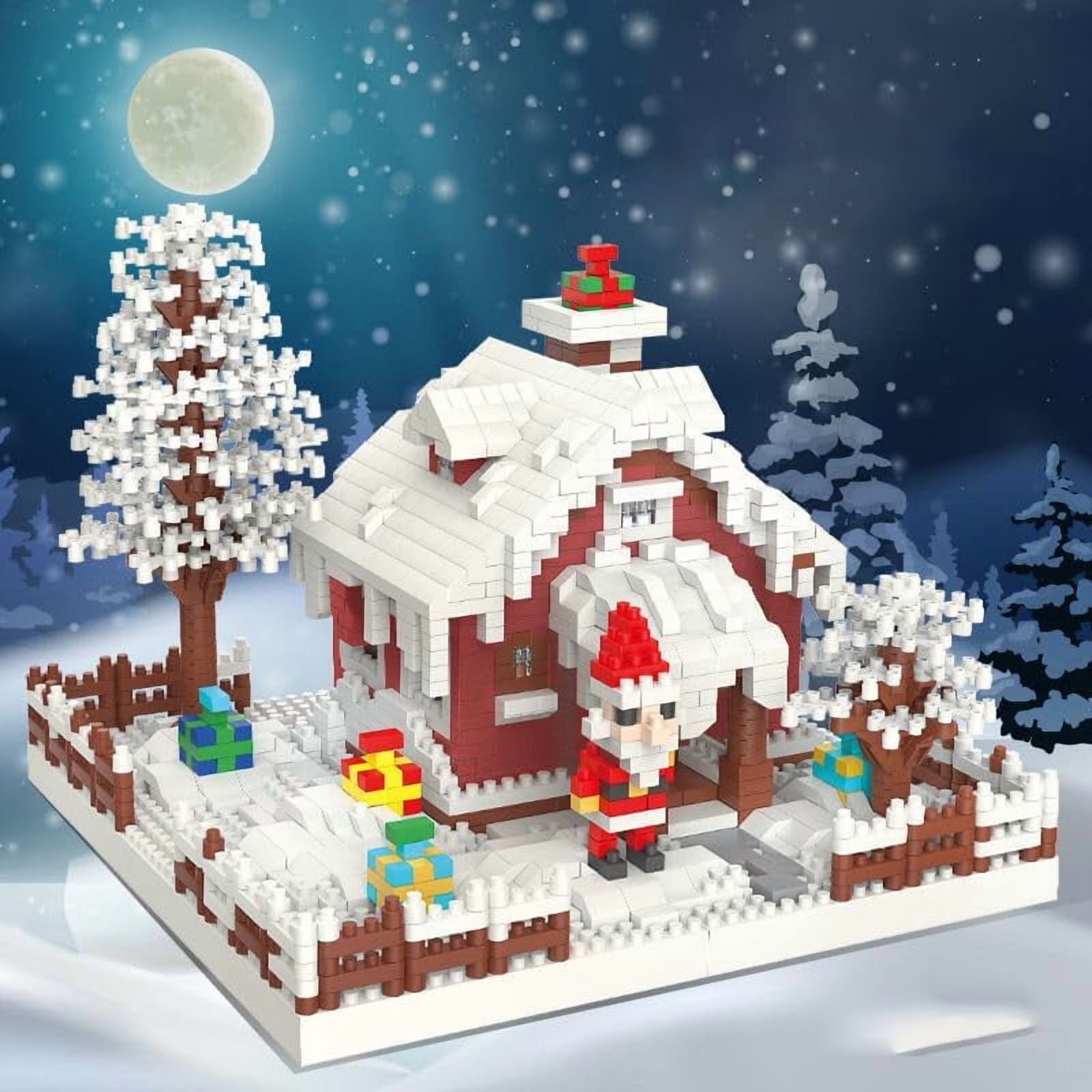 2025 New Christmas Architecture Mini Building Blocks Set for Adults - Micro Toy Building Bricks Model Kit - Educational Architecture Model Gift for Teens and Adults