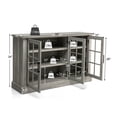thumbnail image 3 of Gymax 55'' Buffet Table Serveur Armoire de Rangement Buffet Portes Vitrées Étagères Réglables, 3 of 10